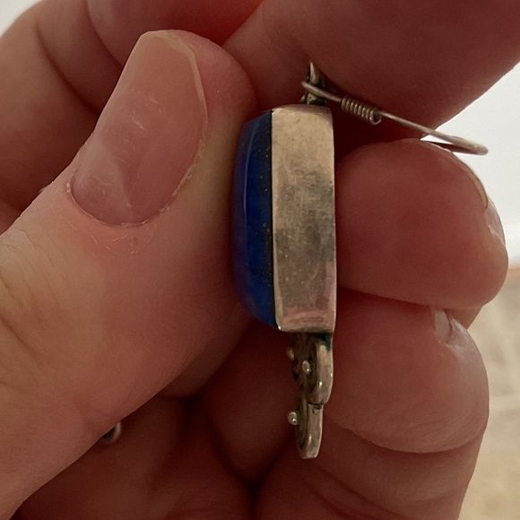 NWOT Sterling Silver 925 Lapis Lazuli Greek design earrings - Picture 8 of 10